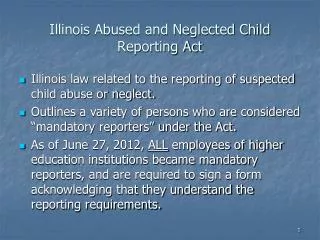 Illinois Abused and Neglected Child Reporting Act