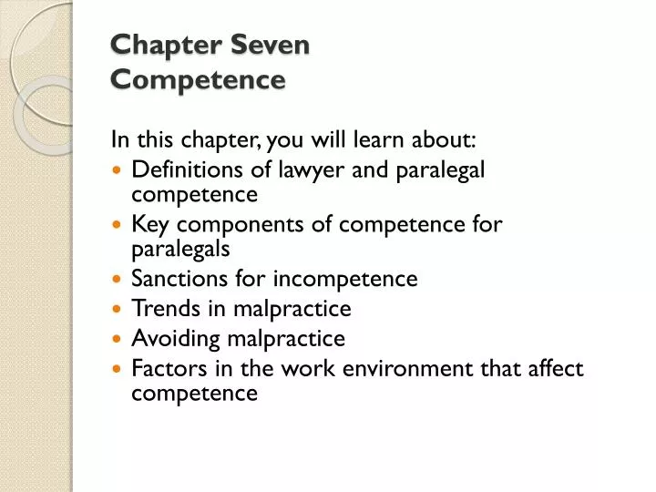 chapter seven competence