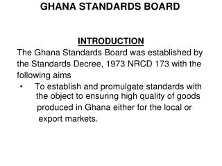 GHANA STANDARDS BOARD