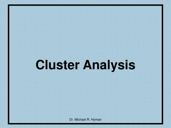 cluster analysis