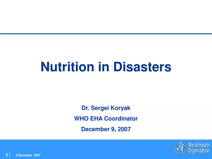 nutrition in disasters