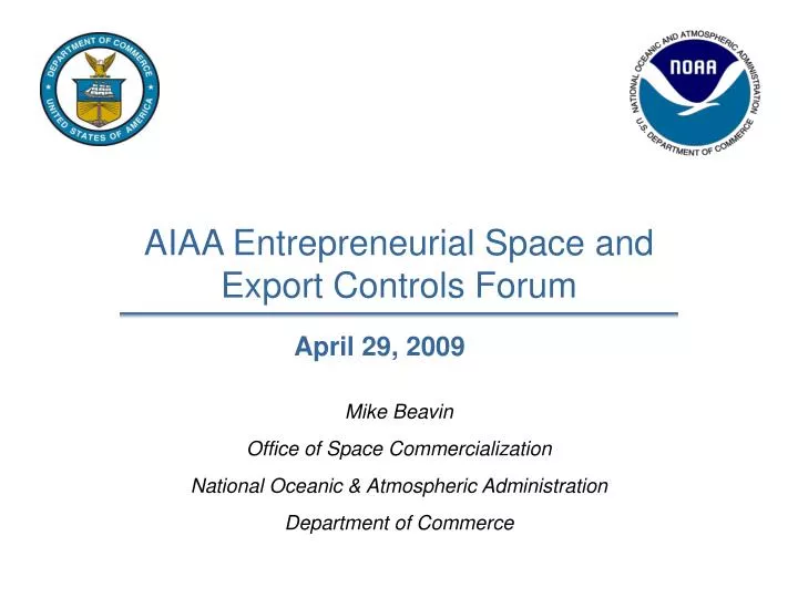 aiaa entrepreneurial space and export controls forum