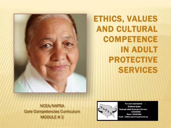 ethics values and cultural competence in adult protective services