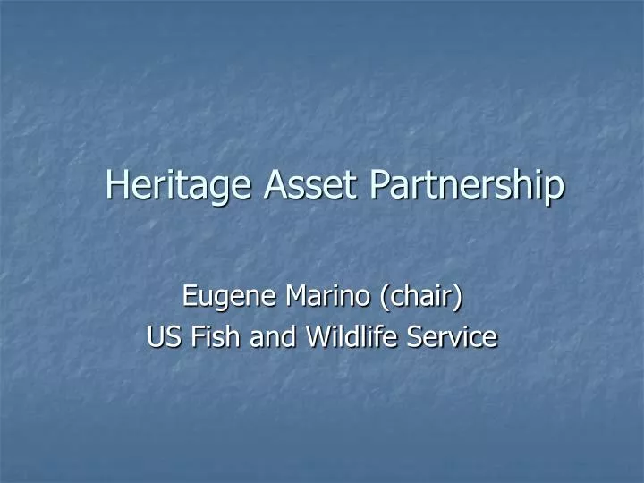heritage asset partnership