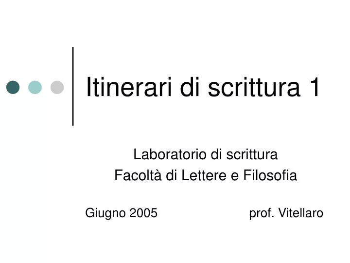 itinerari di scrittura 1