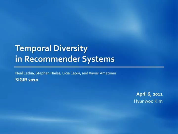 temporal diversity in recommender systems