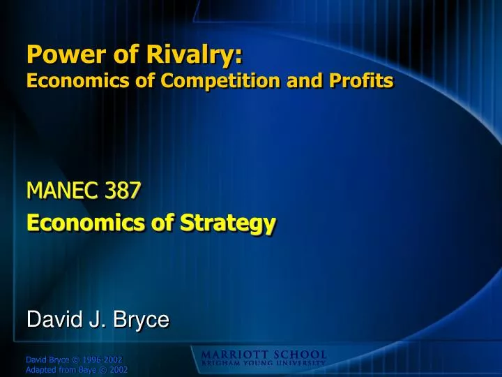 power of rivalry economics of competition and profits