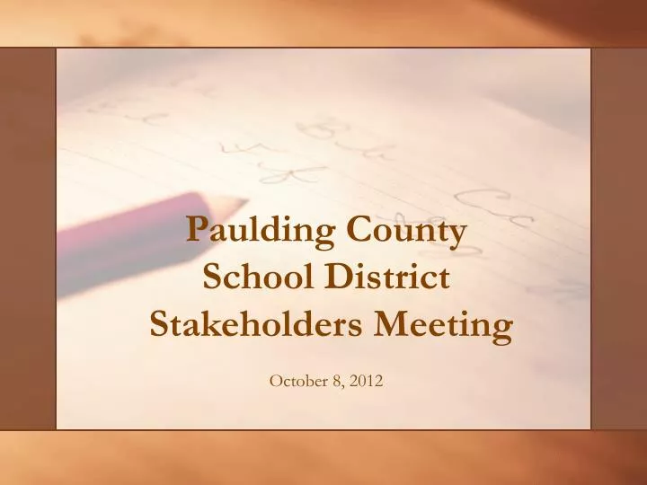 paulding county school district stakeholders meeting