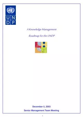 A Knowledge Management Roadmap for the UNDP