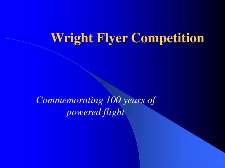 wright flyer competition