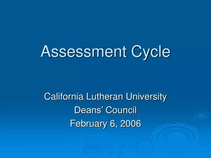 assessment cycle