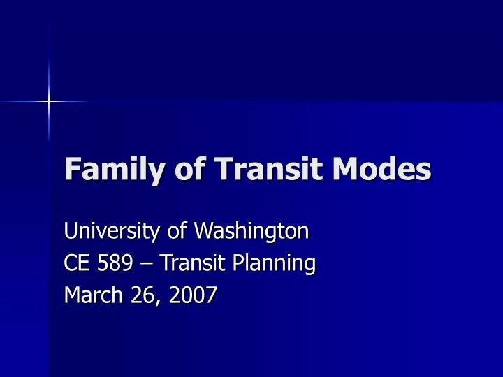 family of transit modes