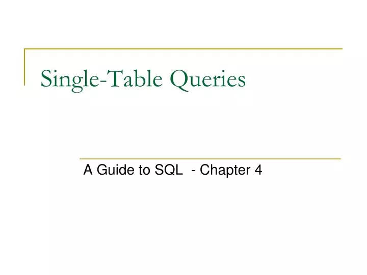 single table queries