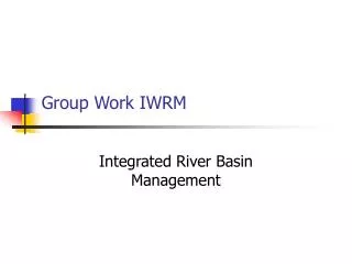 group work iwrm
