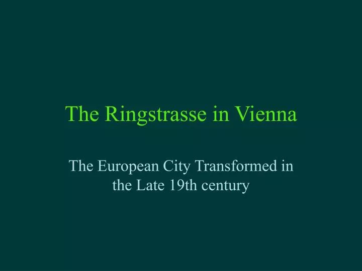 the ringstrasse in vienna