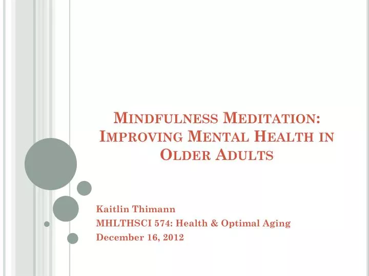 mindfulness meditation improving mental health in older adults
