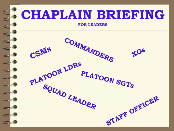 chaplain briefing for leaders