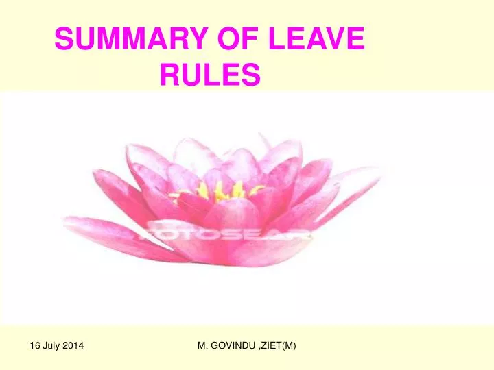 summary of leave rules