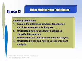 Other Multivariate Techniques