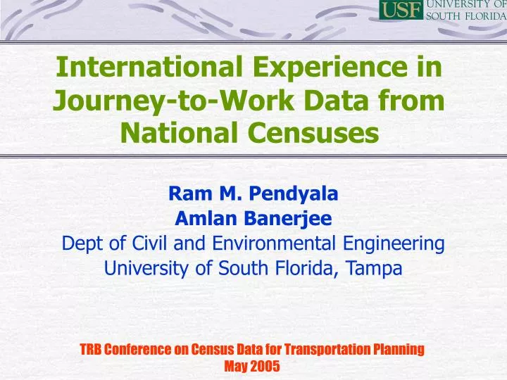 international experience in journey to work data from national censuses