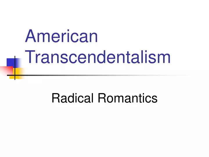 american transcendentalism