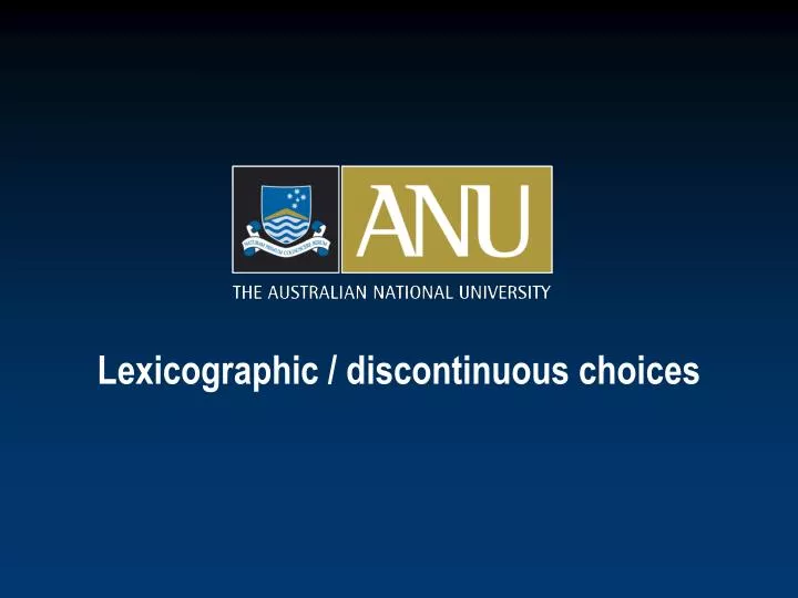 lexicographic discontinuous choices