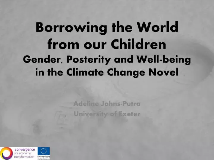 borrowing the world from our children gender posterity and well being in the climate change novel