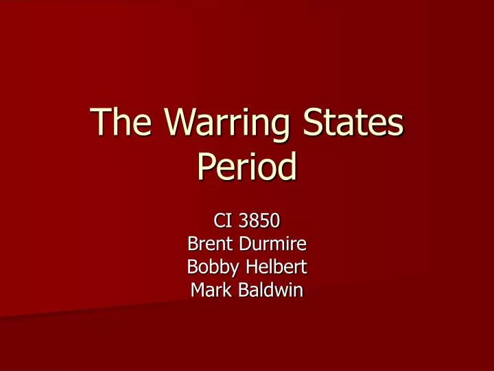 the warring states period