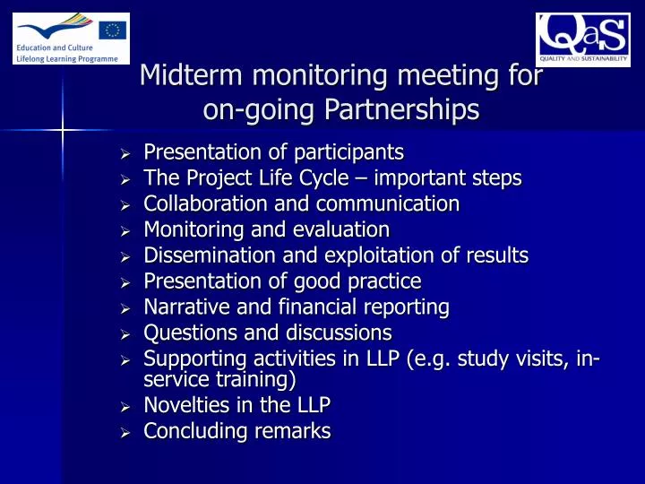 midterm monitoring meeting for on going partnerships