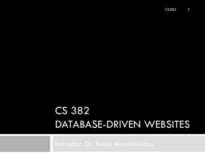 cs 382 database driven websites