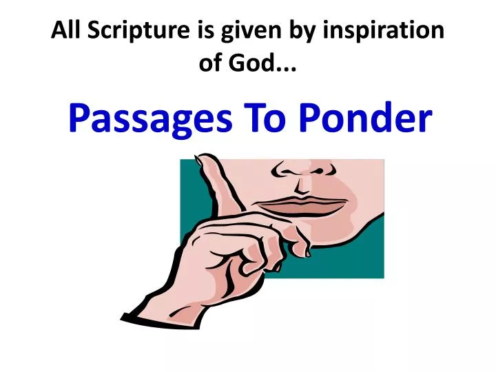 all scripture is given by inspiration of god