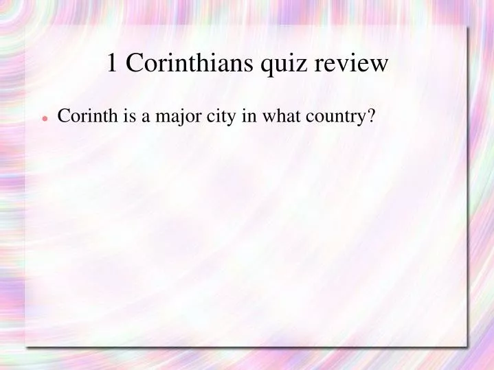 1 corinthians quiz review