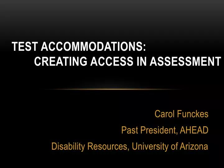 test accommodations creating access in assessment