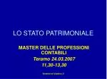 LO STATO PATRIMONIALE - slide 1