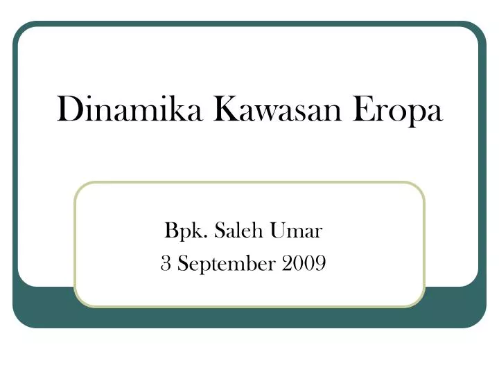 dinamika kawasan eropa