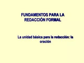 fundamentos para la redacci n formal