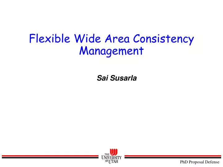 flexible wide area consistency management