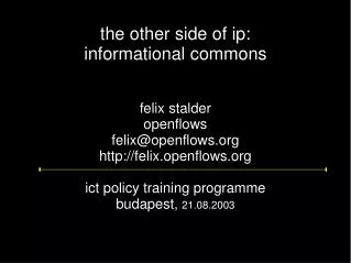 the other side of ip: informational commons