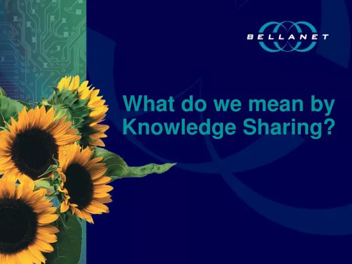 what do we mean by knowledge sharing