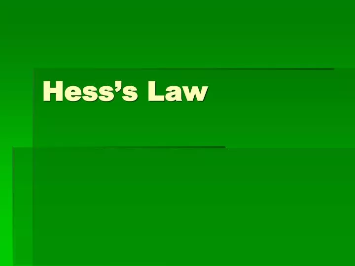 hess s law