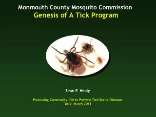 Monmouth County Mosquito Commission Genesis of A Tick Program