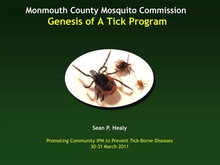 monmouth county mosquito commission genesis of a tick program