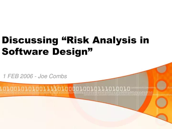 discussing risk analysis in software design