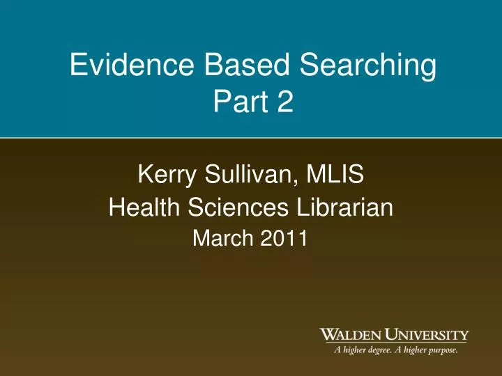 kerry sullivan mlis health sciences librarian march 2011