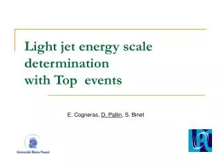 Light jet energy scale determination with Top events