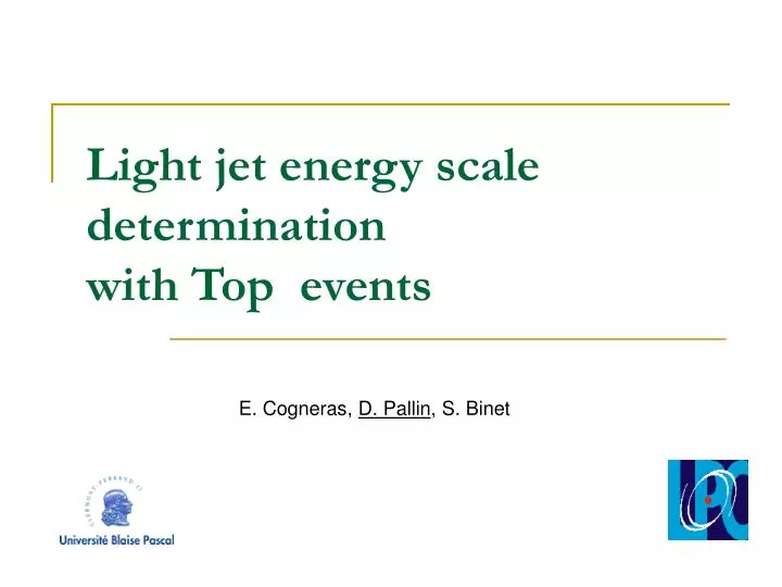 light jet energy scale determination with top events