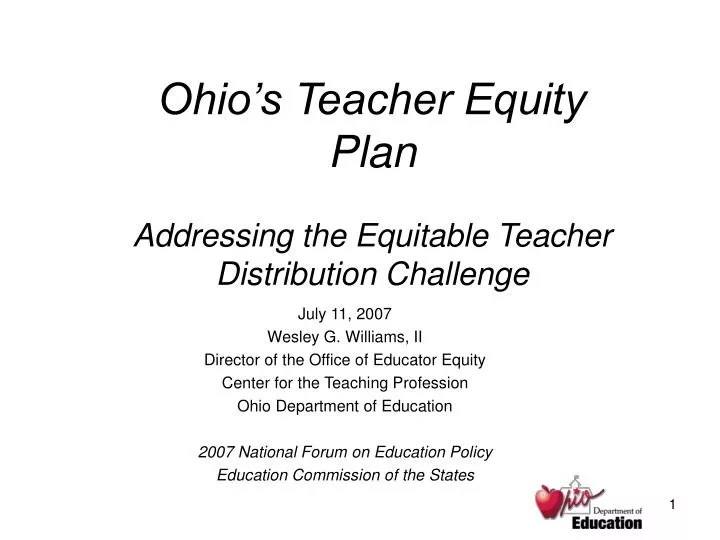 ohio s teacher equity plan addressing the equitable teacher distribution challenge