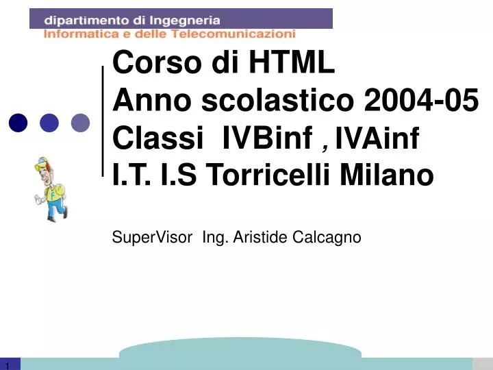 corso di html anno scolastico 2004 05 classi ivbinf ivainf i t i s torricelli milano