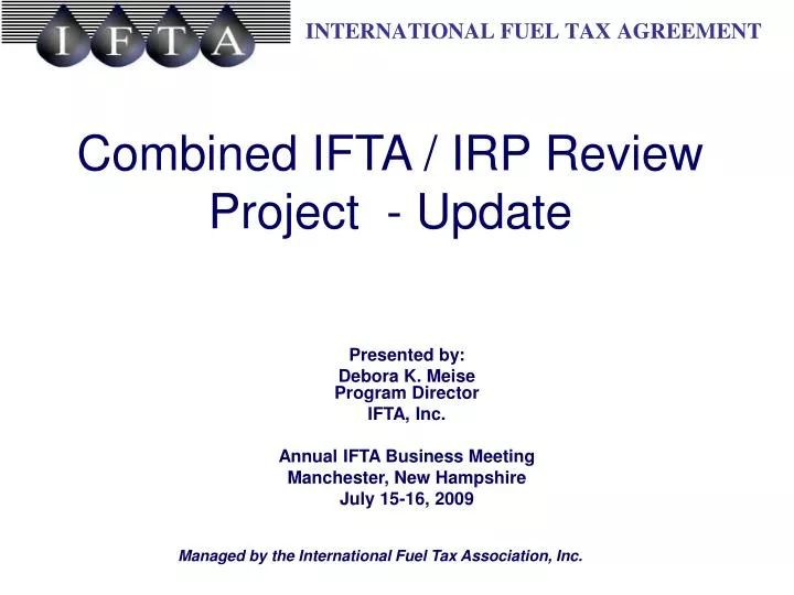 combined ifta irp review project update