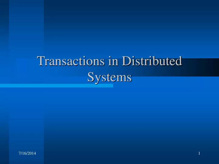 transactions in distributed systems